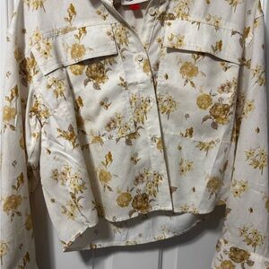 Woolrich Cream Button-Front Floral Shirt Jacket
